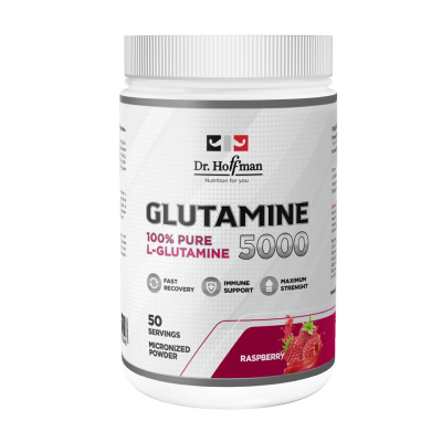 Глютамин Dr.Hoffman Glutamine 5000 powder 310 г малина
