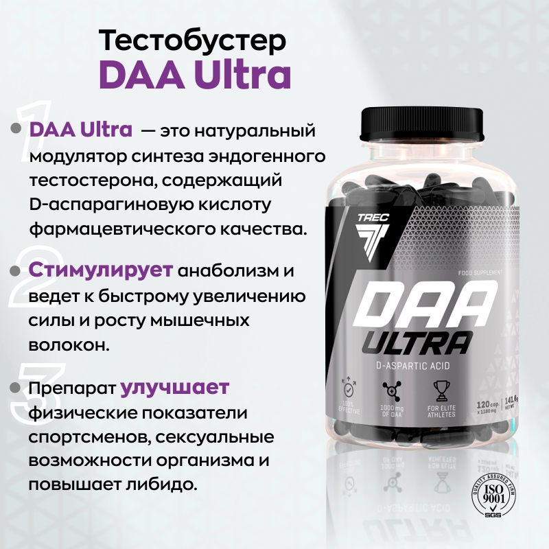 купить тестобустер trec nutrition daa ultra 120 капсул