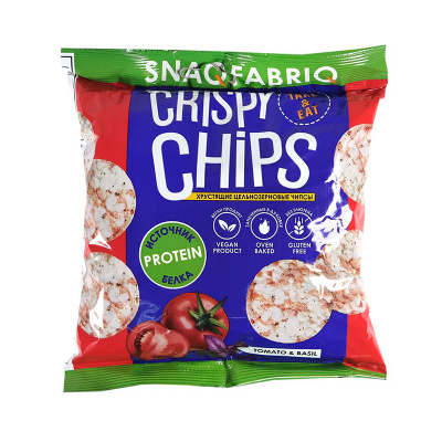 Чипсы SNAQ FABRIQ Crispy Chips 50 г - томат и базилик