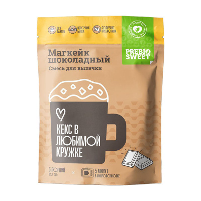 Cмесь сухая для выпечки кексов Prebiosweet Магкейк 150 г, вкус: шоколадный