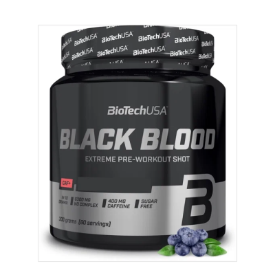 Предтренировочный комплекс с кофеином Biotech Black Blood CAF+ 300 г черника