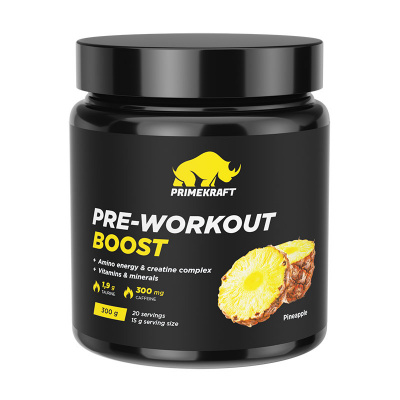 Предтренировочный комплекс Prime-Kraft PRE-Workout Boost 300 г - ананас Предтренировочный комплекс Prime-Kraft PRE-Workout Boost 300 г - ананас