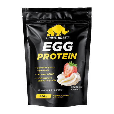 Протеин Prime-Kraft EGG Protein 900 г, вкус: клубника-сливки