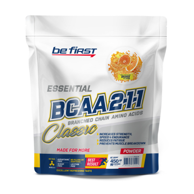 Аминокислоты Be First BCAA 2:1:1 Classic powder 450 грамм апельсин Аминокислоты Be First BCAA 2:1:1 Classic powder 450 грамм апельсин