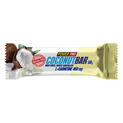 CoconutBar L-Carnitine 1*50 г - кокос в белом шоколаде