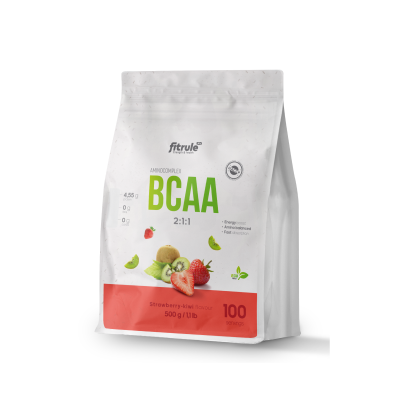 Аминокислоты Fit Rule BCAA powder 500 г клубника-киви Аминокислоты Fit Rule BCAA powder 500 г клубника-киви