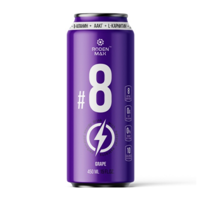 Напиток Энергетический #8 Roden Max 450 мл - виноград