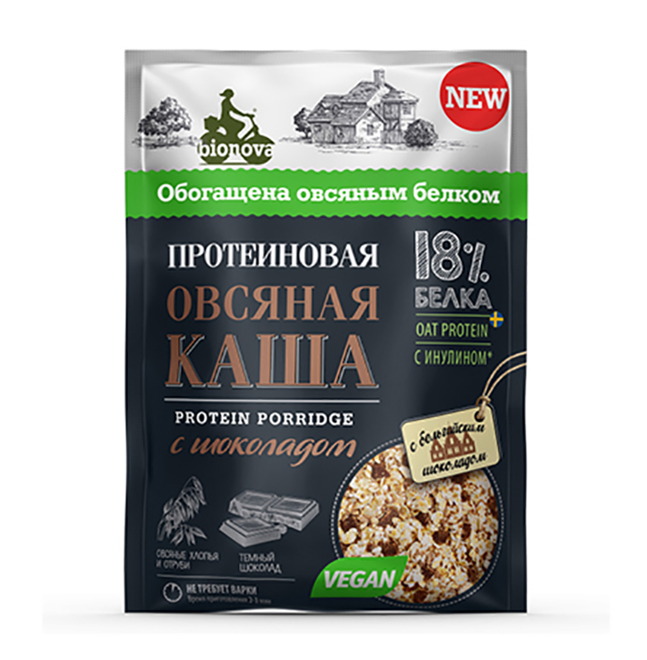 купить каша протеиновая bionova овсяная, 40 грамм