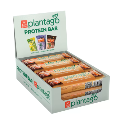 Батончики Plantago Protein Bar + Collagen 40 г 12 шт арахис-карамель Батончики Plantago Protein Bar + Collagen 40 г 12 шт арахис-карамель