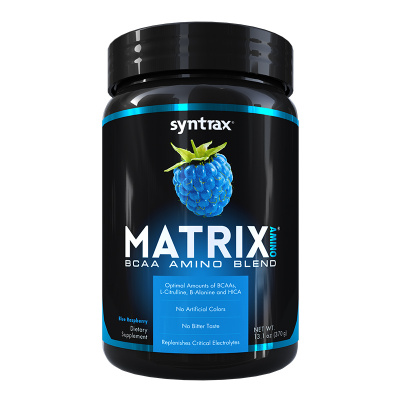Аминокислоты Syntrax BCAA 10:1:1 Matrix Amino 370 грамм, вкус: голубая малина Аминокислоты Syntrax BCAA 10:1:1 Matrix Amino 370 грамм, вкус: голубая малина
