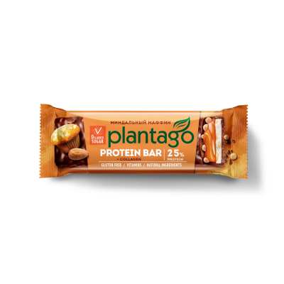 Батончики Plantago Protein Bar + Collagen Crunch 12 шт 40 г миндальный маффин Батончики Plantago Protein Bar + Collagen Crunch 12 шт 40 г миндальный маффин