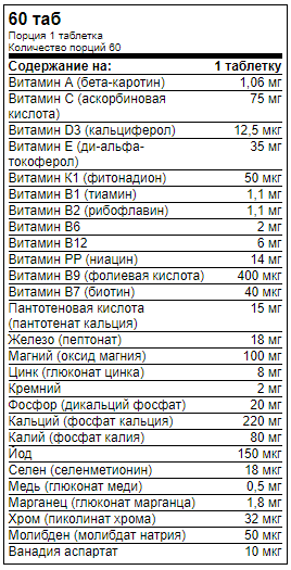 купить витаминно-минеральный комплекс atech nutrition premium vita woman 60 таблеток