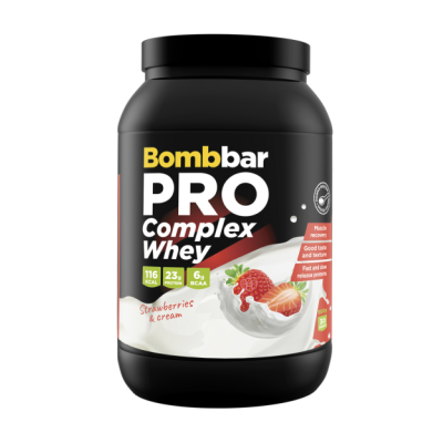 Протеин Bombbar PRO Complex Whey 900 грамм клубника со сливками