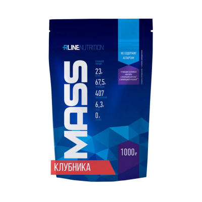 Гейнер RLine Mass (пакет) 1000 г клубника