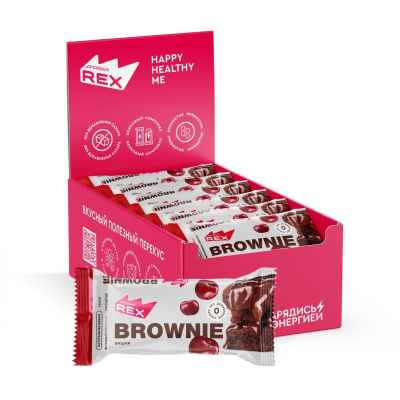 Protein Rex Брауни протеиновое 12*50 г - вишневое