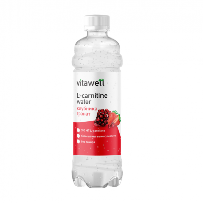 Напиток слабогазированный Fitness Food Factory L-carnitine Water Vitawell 500 мл - клубника-гранат