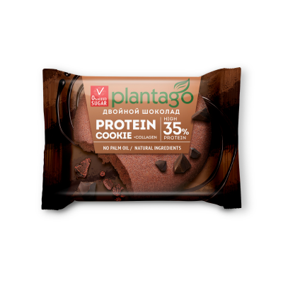 Печенье Plantago Protein Cookie High 12 шт 40 г двойной шоколад Печенье Plantago Protein Cookie High 12 шт 40 г двойной шоколад