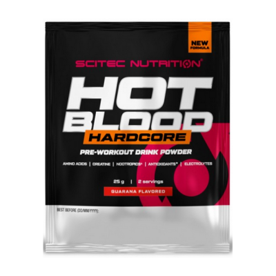 Предтренировочный комплекс Scitec Hot Blood Hardcore 25 г апельсин  Предтренировочный комплекс Scitec Hot Blood Hardcore 25 г апельсин