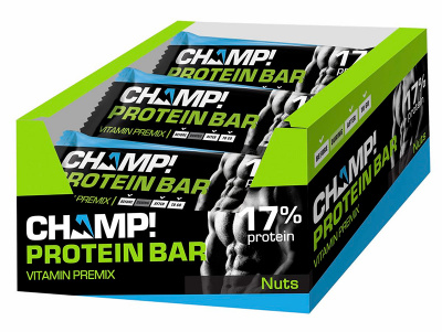 Батончики Леовит Champ! Protein Bar 17% 45 г 18 штук, вкус: ореховый Батончики Леовит Champ! Protein Bar 17% 45 г 18 штук, вкус: ореховый