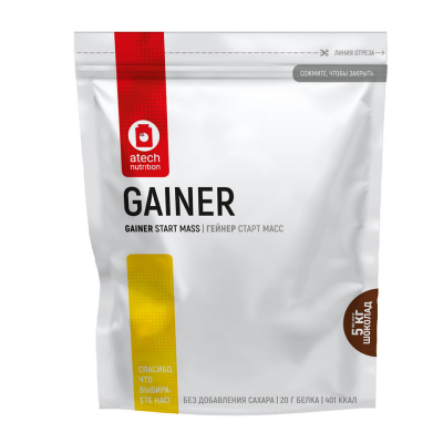 Гейнер aTech Nutrition Gainer Start Mass 5000 г, вкус: шоколад