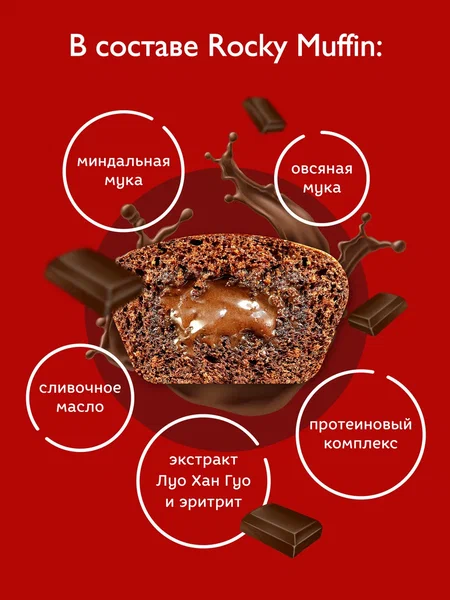 купить маффины mr. djemius zero rocky muffin 55 г 8 штук