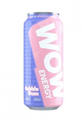 Энергетический напиток Wow Energy без сахара 500 мл - бабл гам