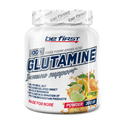 Аминокислота Be First Glutamine powder 300 г цитрусовый микс Аминокислота Be First Glutamine powder 300 г цитрусовый микс