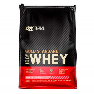 100% Whey Gold Standard 4550 г, вкус: клубника 