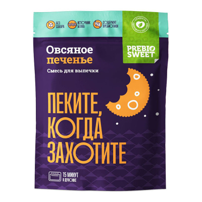 Cмесь сухая для выпечки Prebiosweet Печенье 250 г, вкус: овсяное