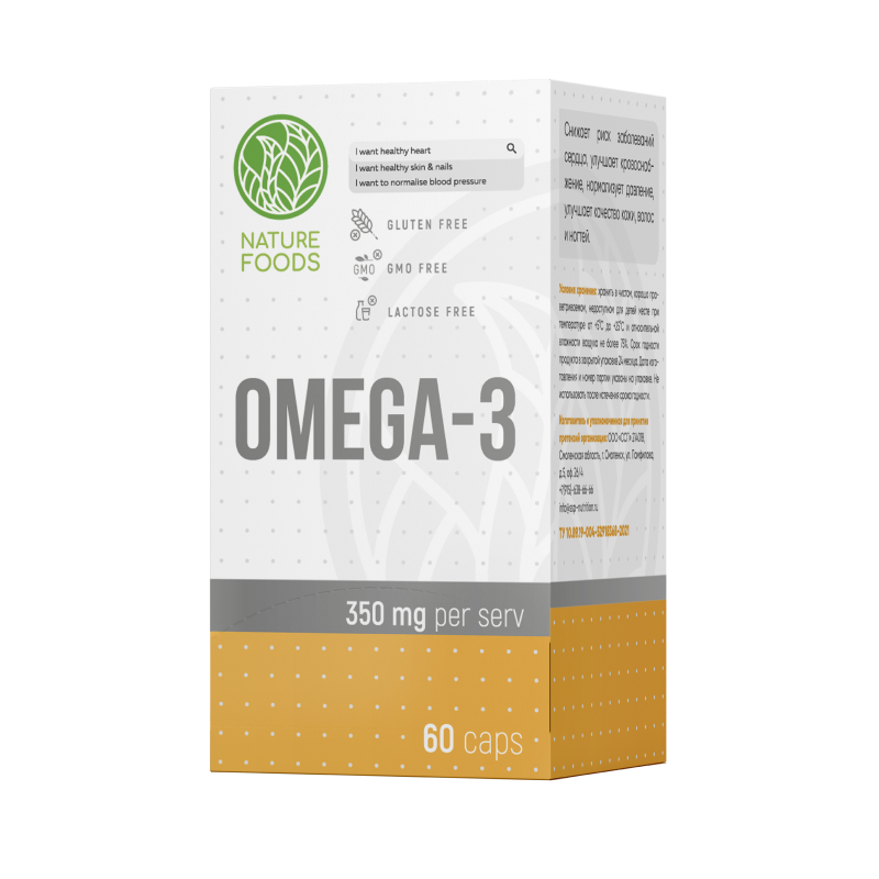 Омега-жиры Nature Foods Omega-3 60 капсул купить омега-жиры nature foods omega-3 60 капсул