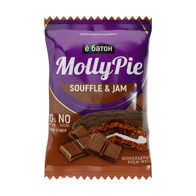 Печенье ё|Батон Molly Pie Souffle and Jam 50 г 10 шт шоколадный крем