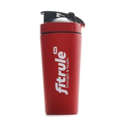 Шейкер Fit Rule Aluminum Shaker с прозрачной вставкой 700 мл красный