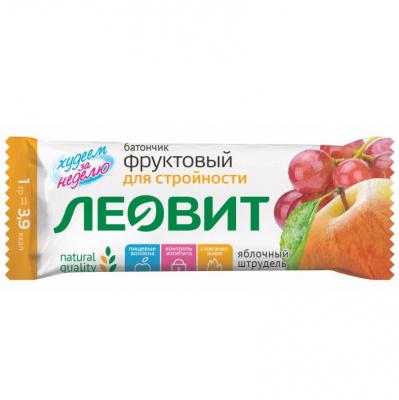 Батончик фруктовый Леовит 1*30 г - яблочный штрудель Батончик фруктовый Леовит 1*30 г - яблочный штрудель
