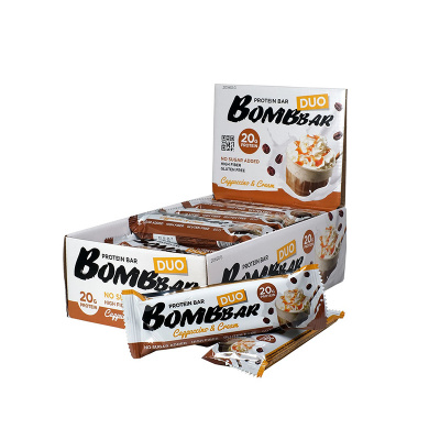 Батончик Bombbar DUO 20*60 г - капучино Батончик Bombbar DUO 20*60 г - капучино