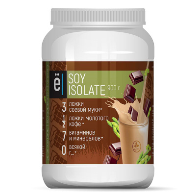 Протеин ё|Батон SOY ISOLATE 900 г капучино