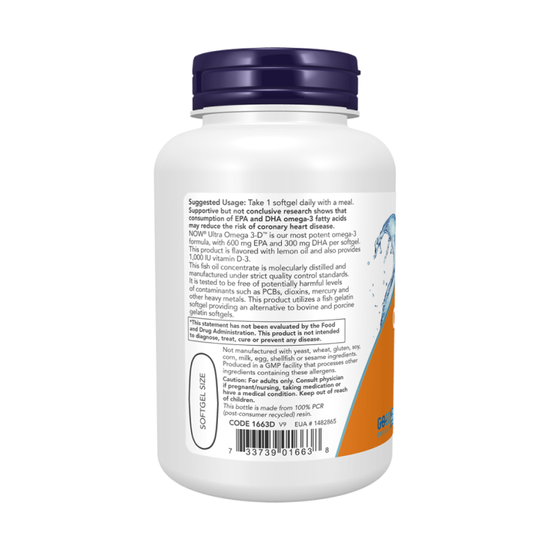 Омега-жиры NOW Ultra Omega-3-D 90 мягких капсул купить омега-жиры now ultra omega-3-d 90 мягких капсул