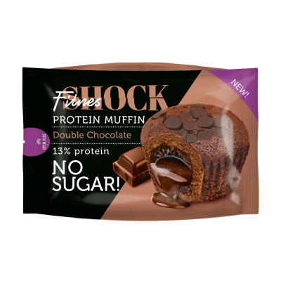 Маффин с начинкой FitnesSHOCK 50 г - двойной шоколад