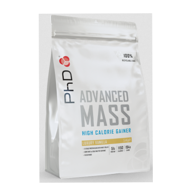 Гейнер PhD Advanced Mass Powder 5400 г ваниль