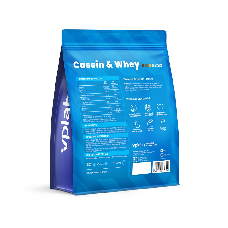 Протеин Casein & Whey VP Lab 500 г шоколад