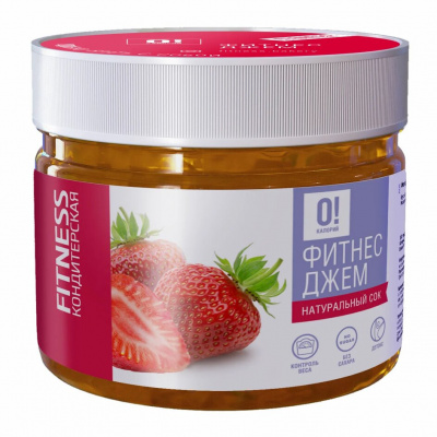 Фитнес Джем Fitness Кондитерская 0! Калорий 300 г, вкус: клубника