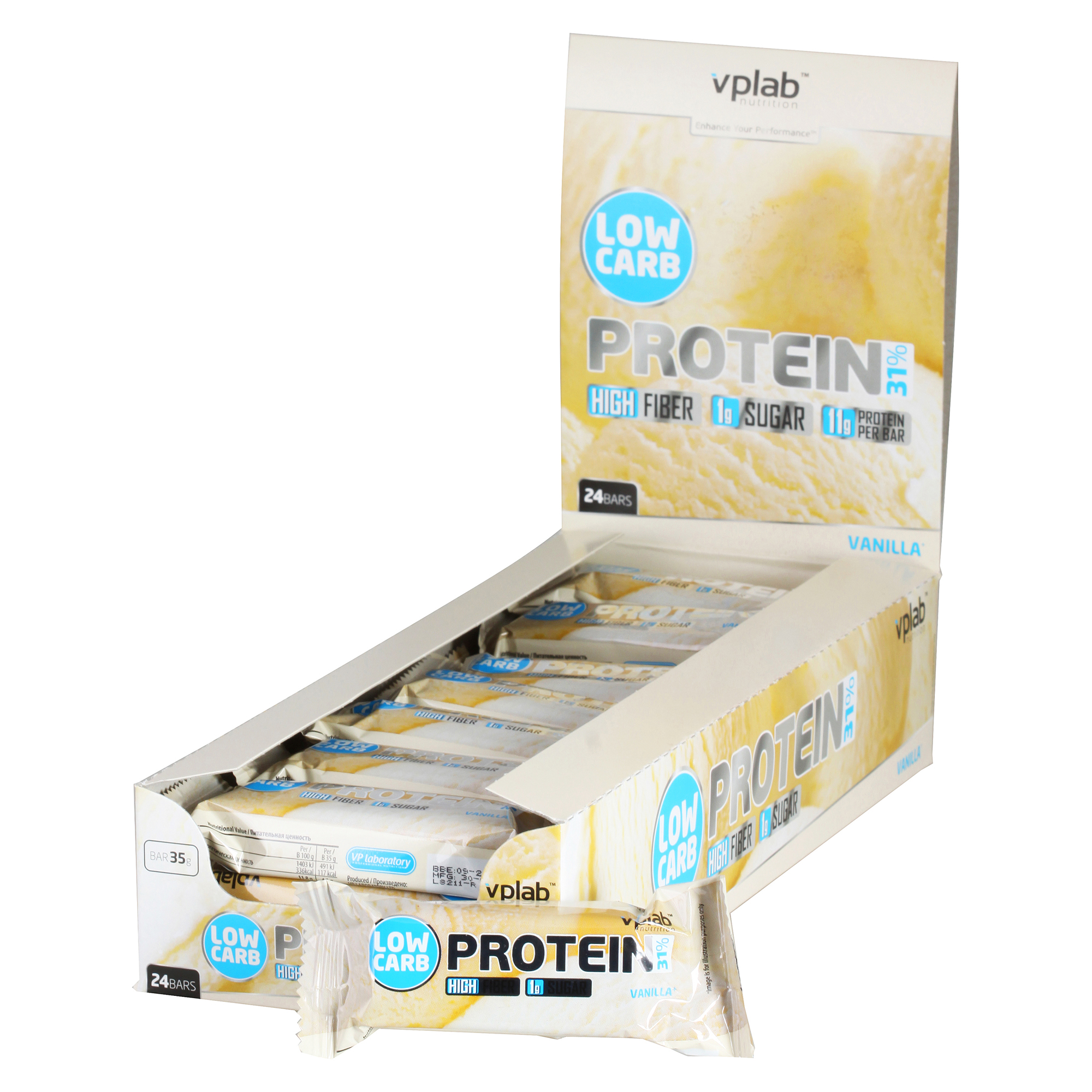 купить батончики vplab low carb protein bar 35 г 24 штуки