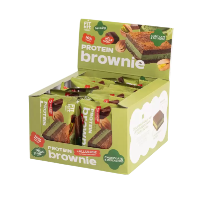 Пирожное FitKit Protein Brownie 40 г 14 шт - шоколад-фисташка