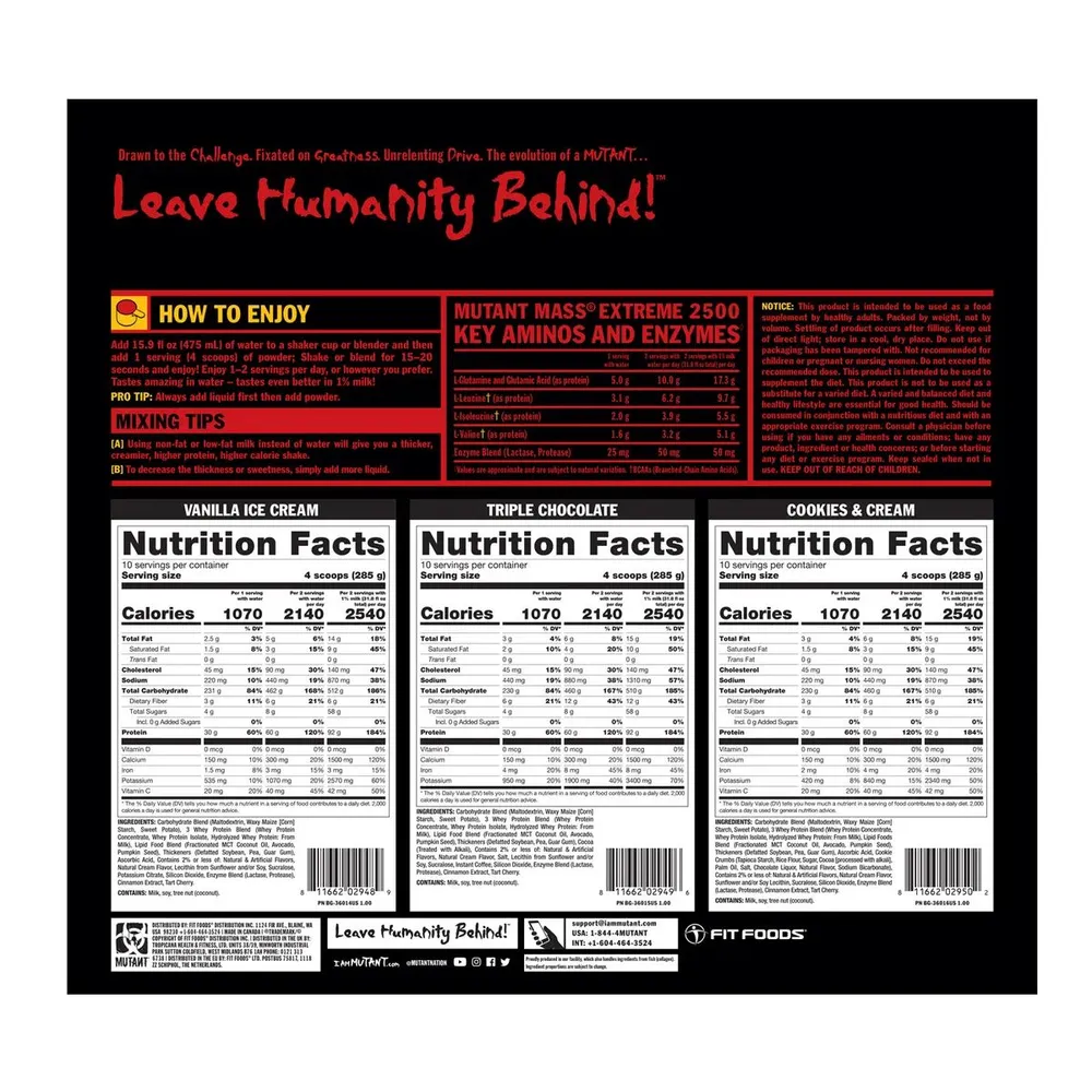 купить гейнер mass xxxtreme 2500 mutant 2720 г