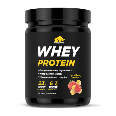 Протеин Prime-Kraft Whey (банка) 450 г клубника-банан