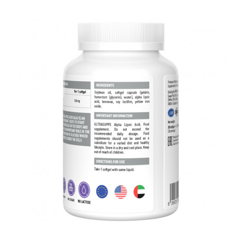 Alpha Lipoic Acid Ultrasupps 30 мягких капс купить alpha lipoic acid ultrasupps 30 мягких капс