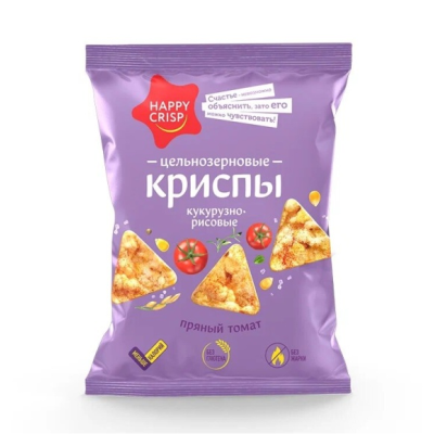 Криспы кукурузно-рисовые HAPPY CRISP 50 г пряный томат