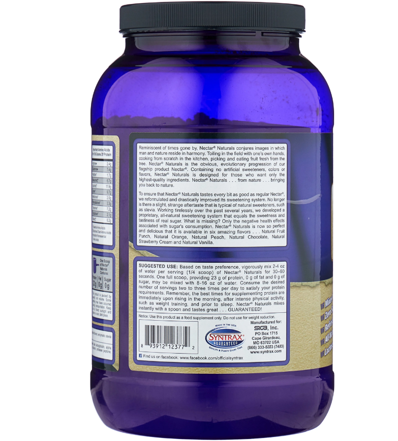 купить протеин syntrax nectar naturals (изолят) 907 г