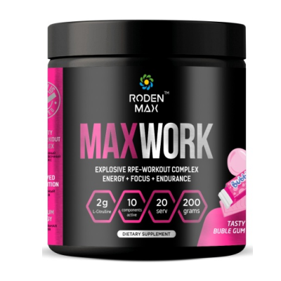 Предтренировочный комплекс Roden Max MaxWork 200 г - бабл гам Предтренировочный комплекс Roden Max MaxWork 200 г - бабл гам