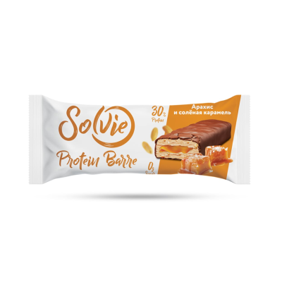 Батончик Solvie Protein Barre с начинкой 50 г 12 шт - арахис-соленая карамель