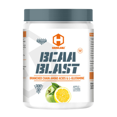 Аминокислоты Hardlabz BCAA Blast 300 г, вкус: яблоко-лимон Аминокислоты Hardlabz BCAA Blast 300 г, вкус: яблоко-лимон